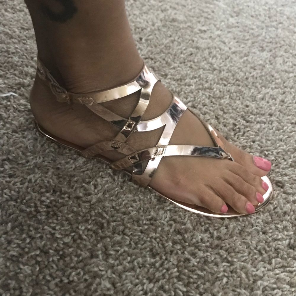 Rose gold colored sandals